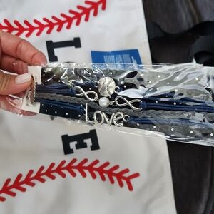 Blue and Gray Love Bracelet